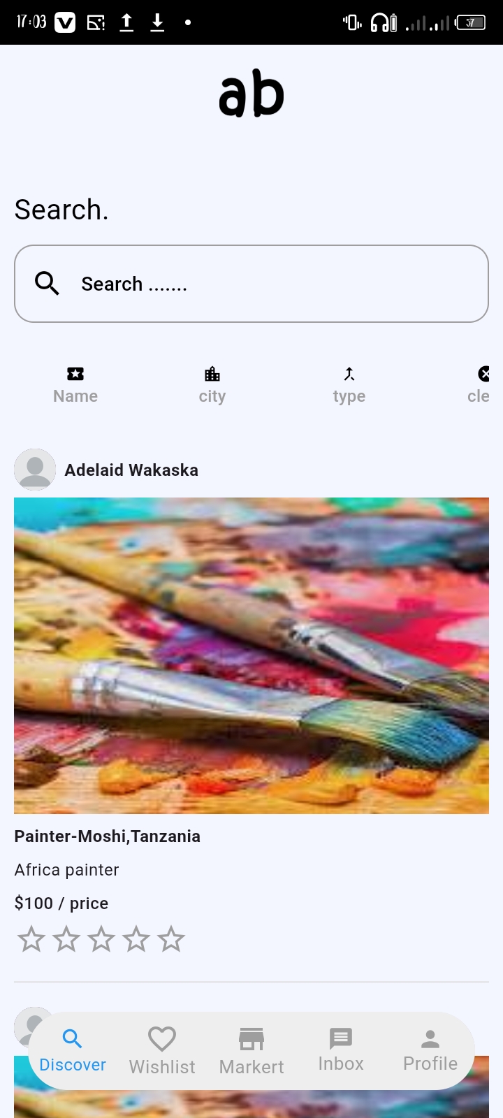 ab App Screenshot – Sell, Buy, and Book Art Services