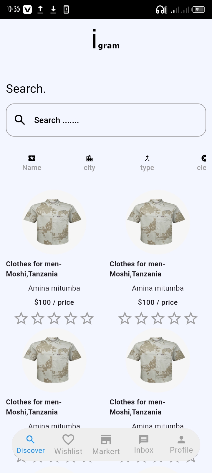 iGram App Screenshot – Local Marketplace and Sustainability