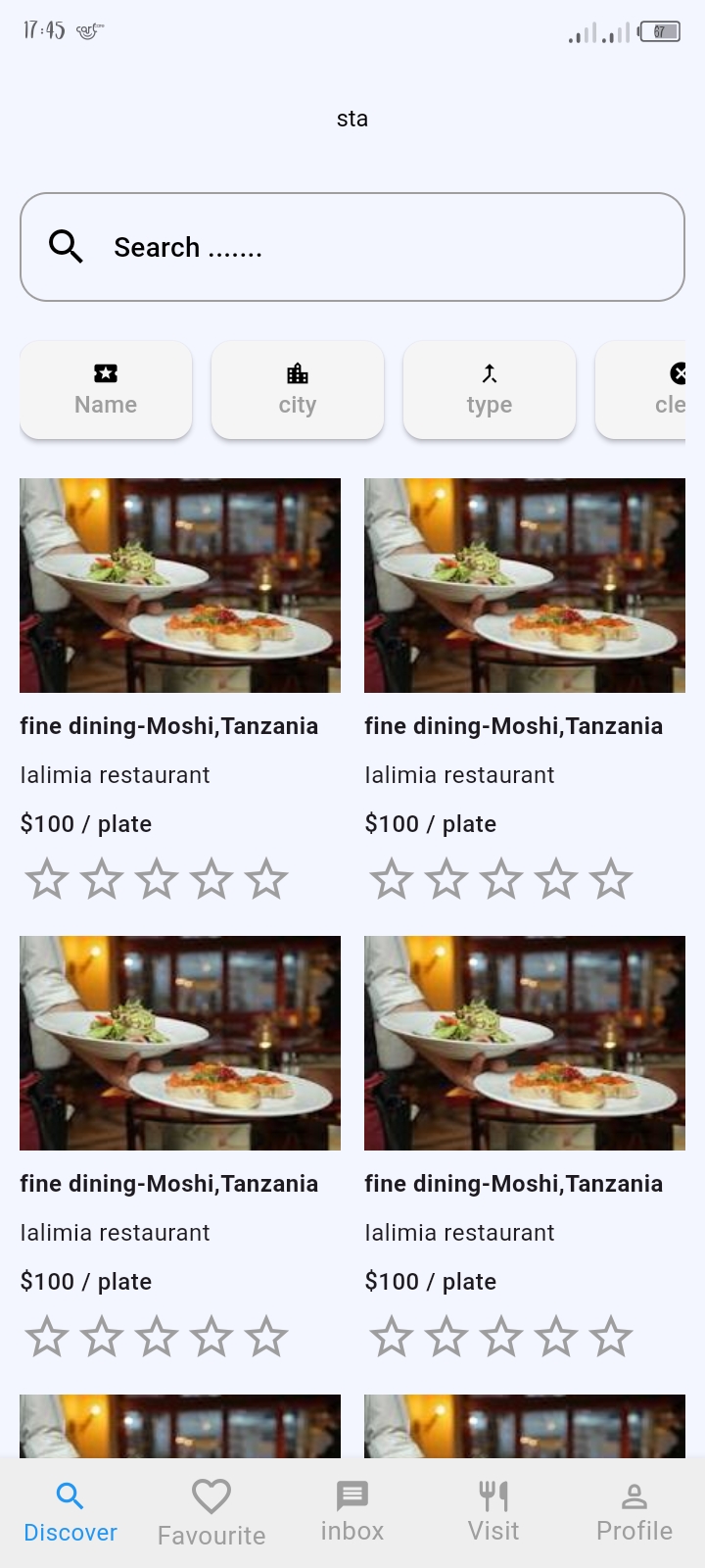 Sta App Screenshot – Restaurant & Food Service Platform
